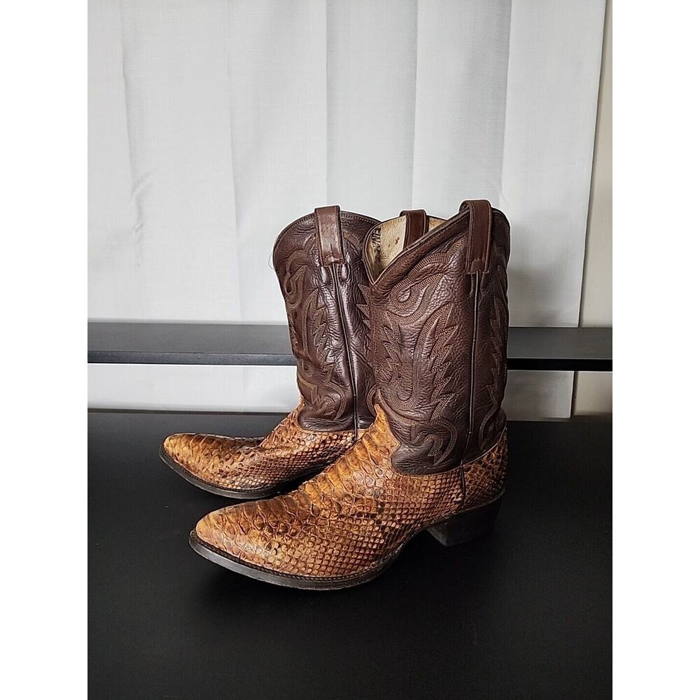 RARE Vintage Justin EXOTIC Snakeskin TEXAS Cowboy BOOTS Size 11.5 D Style 1004